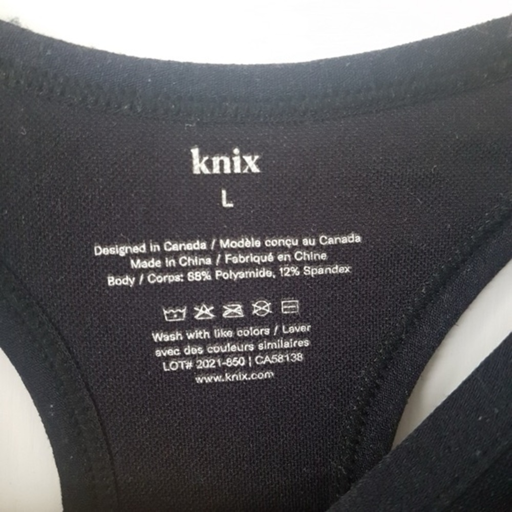 Knix Seamless Racer Back Bra Black Sz L - Picture 6 of 7
